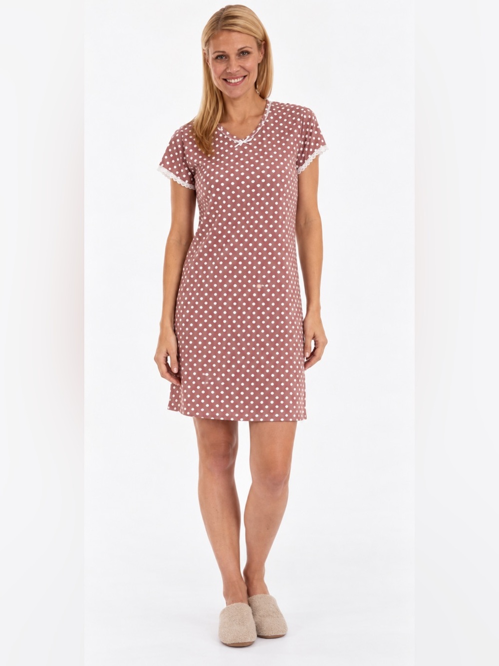 DKR Apparel Capsleeve Night-shirt-Rose Dot